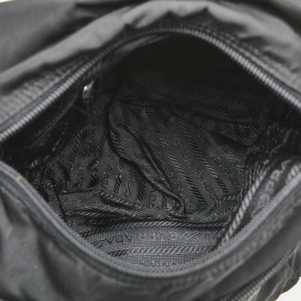 Prada Triangular Black Leather Nylon Crossbody - image 8